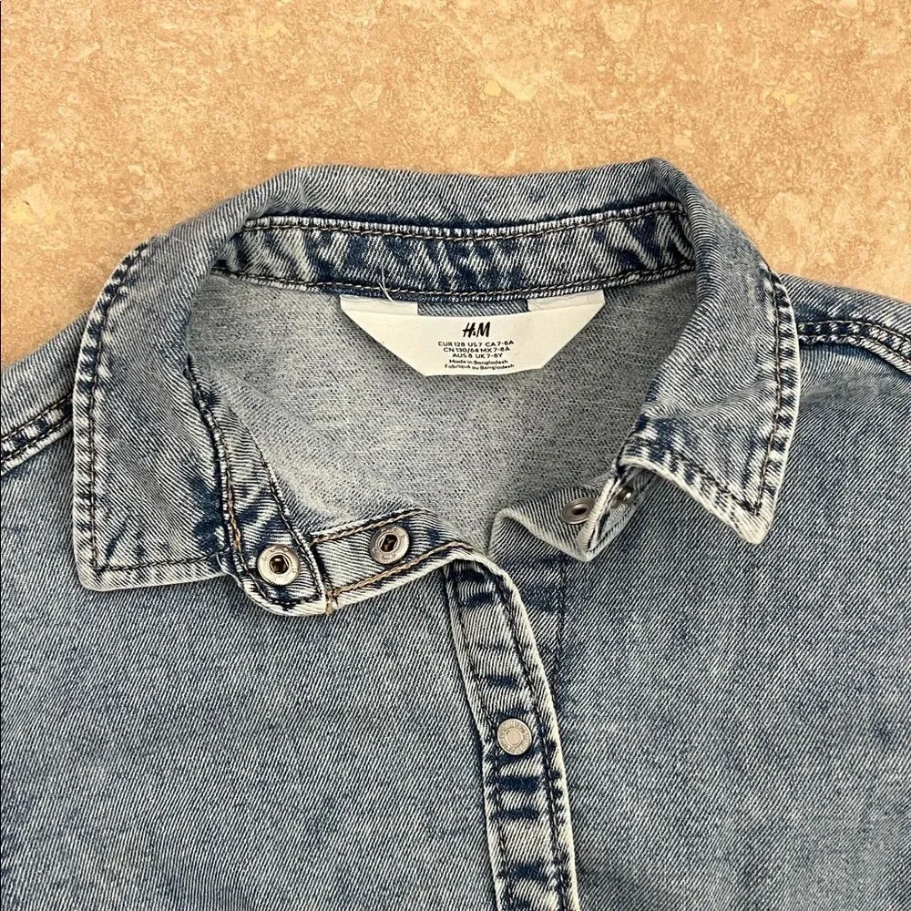 Girl H&M Denim Button-Up Dress with Belt
